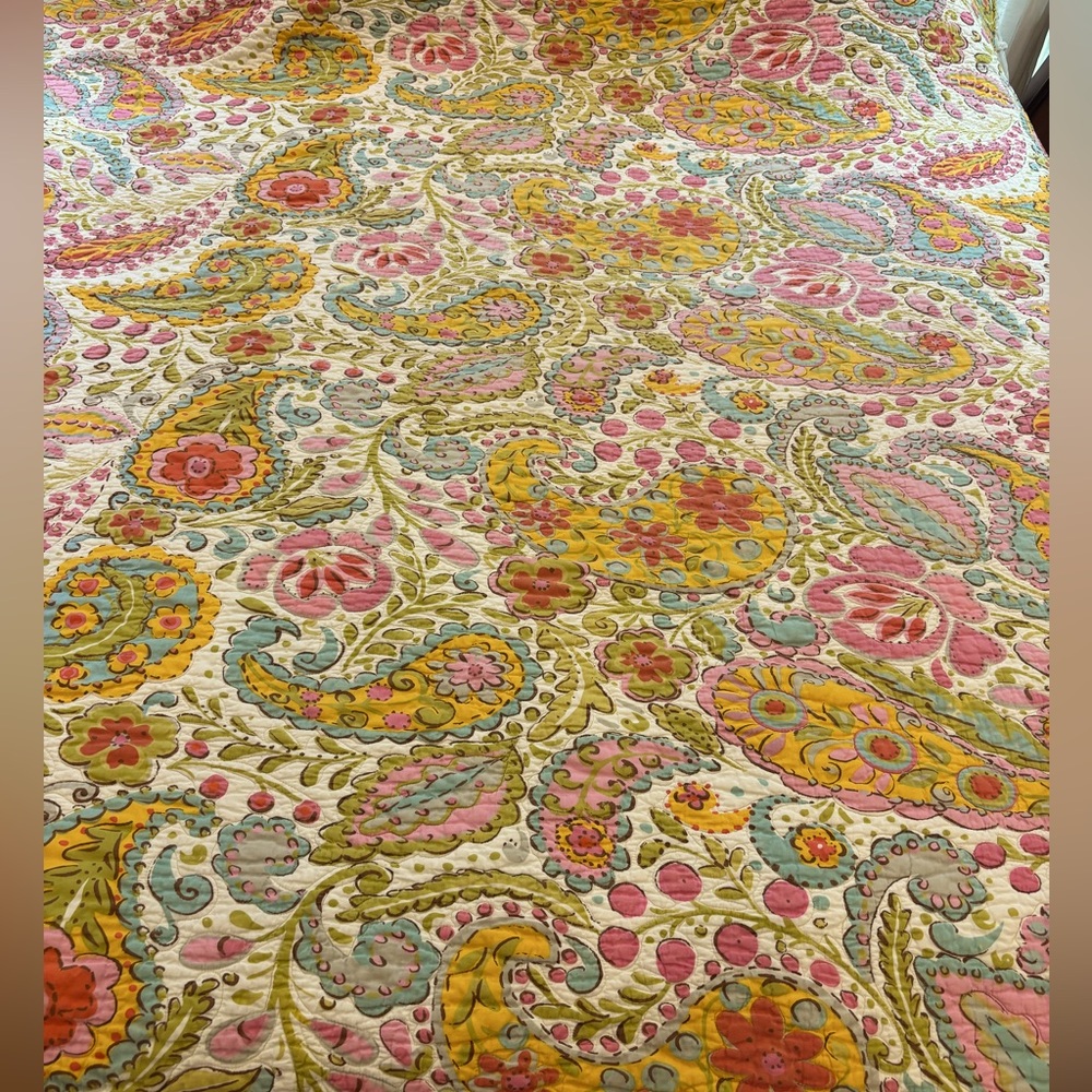 Multicolor Paisley Quilted Comforter Set - Vibrant Floral Pattern